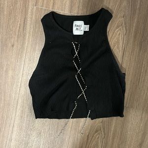 Princess Polly rhinestone crop top
